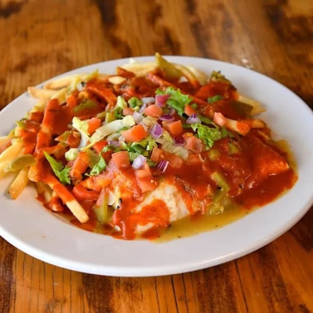 Smothered Tortilla Burger.