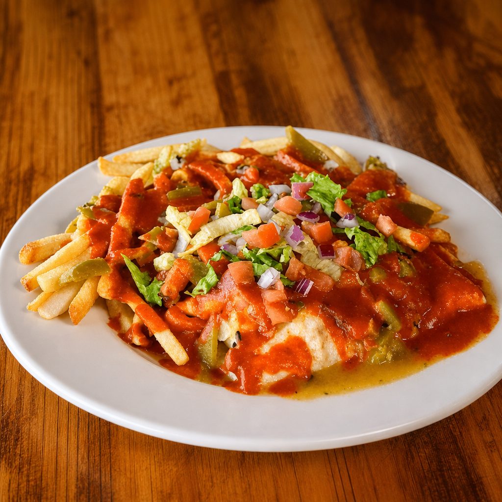 Smothered Tortilla Burger.