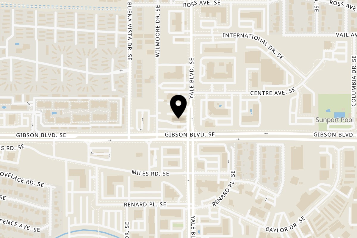 Map showing the location of The 377 Brewery on 2027 Yale Blvd SE in Albuquerque
